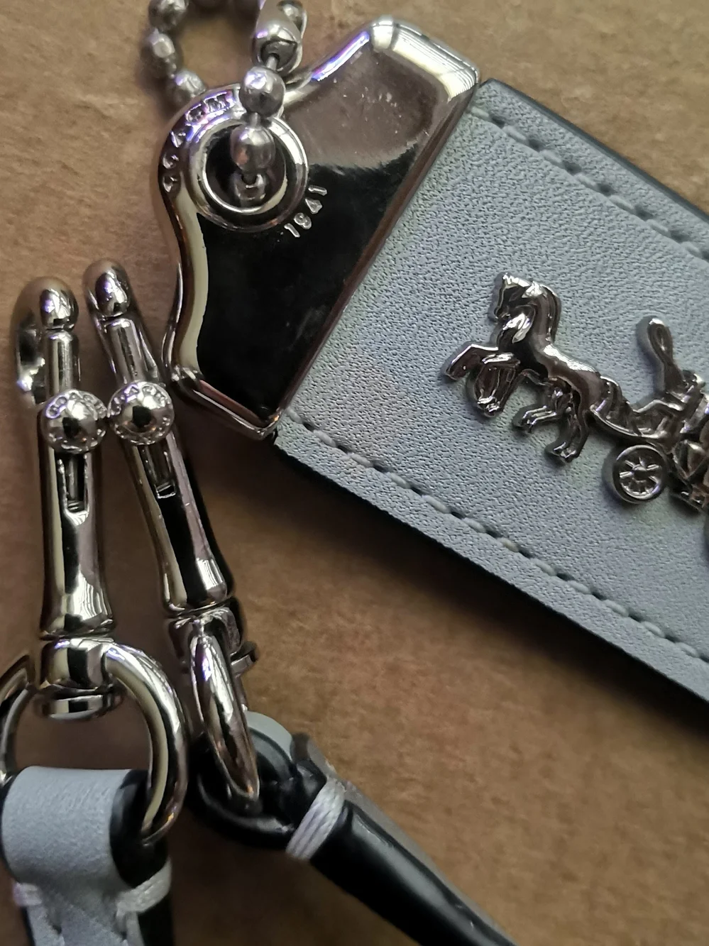 Coach Pale Light Blue Adjustable Strap & Tag 1941 Style , LIKE NEW